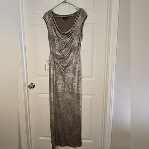 Connected Apparel Gold Long Social Dress